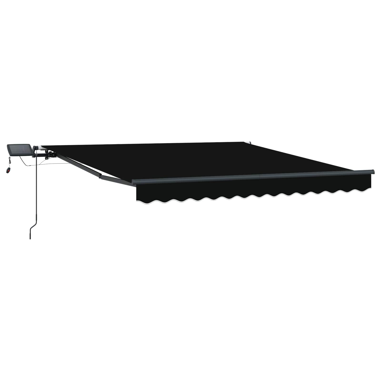 Kokkuvolditav varikatus Must 350 x 250 cm Kangas ja alumiinium