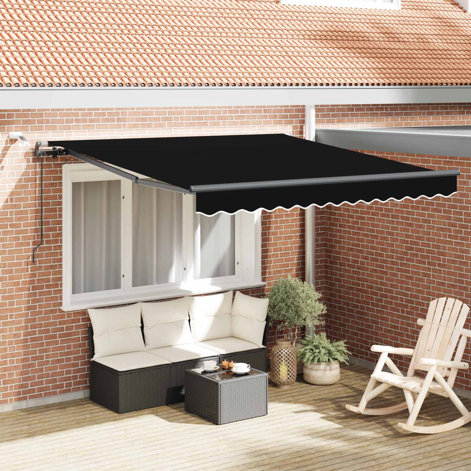 Kokkuvolditav varikatus Must 350 x 250 cm Polüester