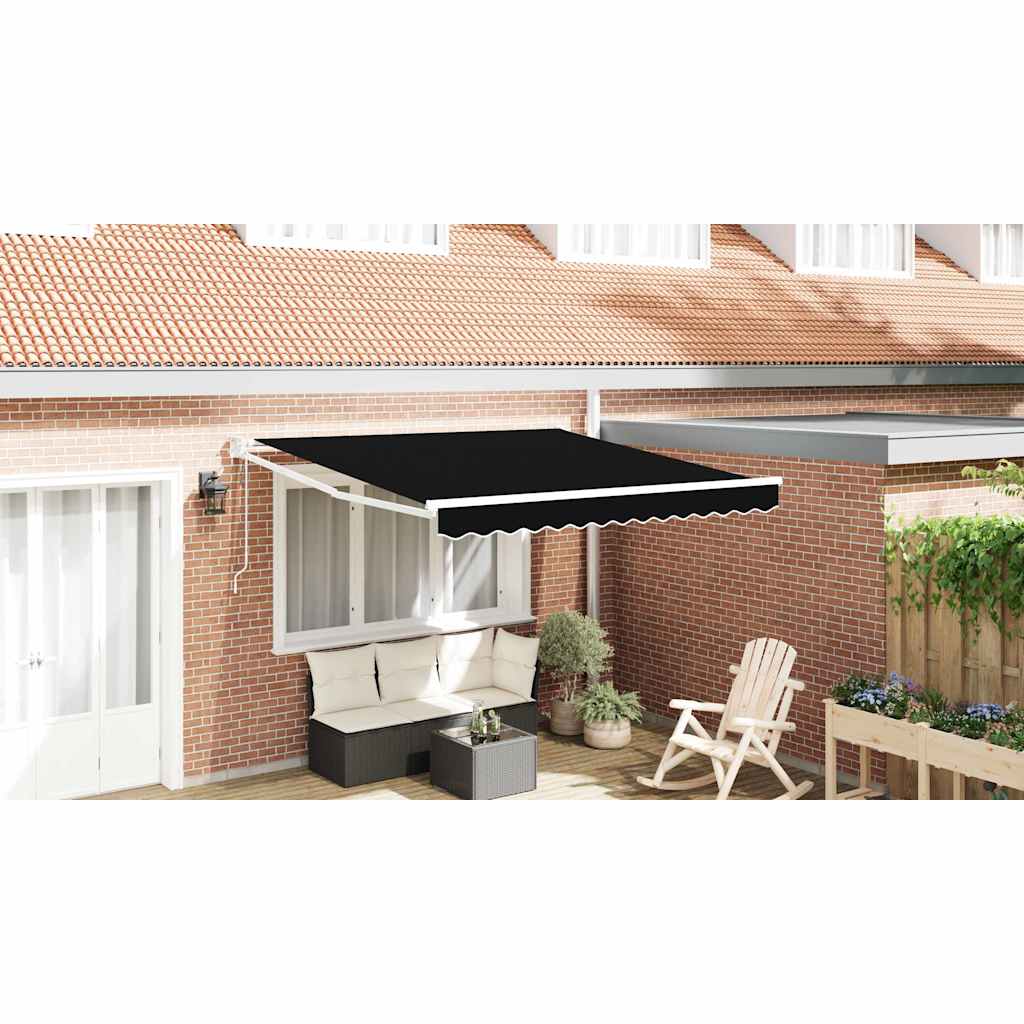 Kokkuvolditav varikatus Must 350 x 250 cm Polüester ja metall
