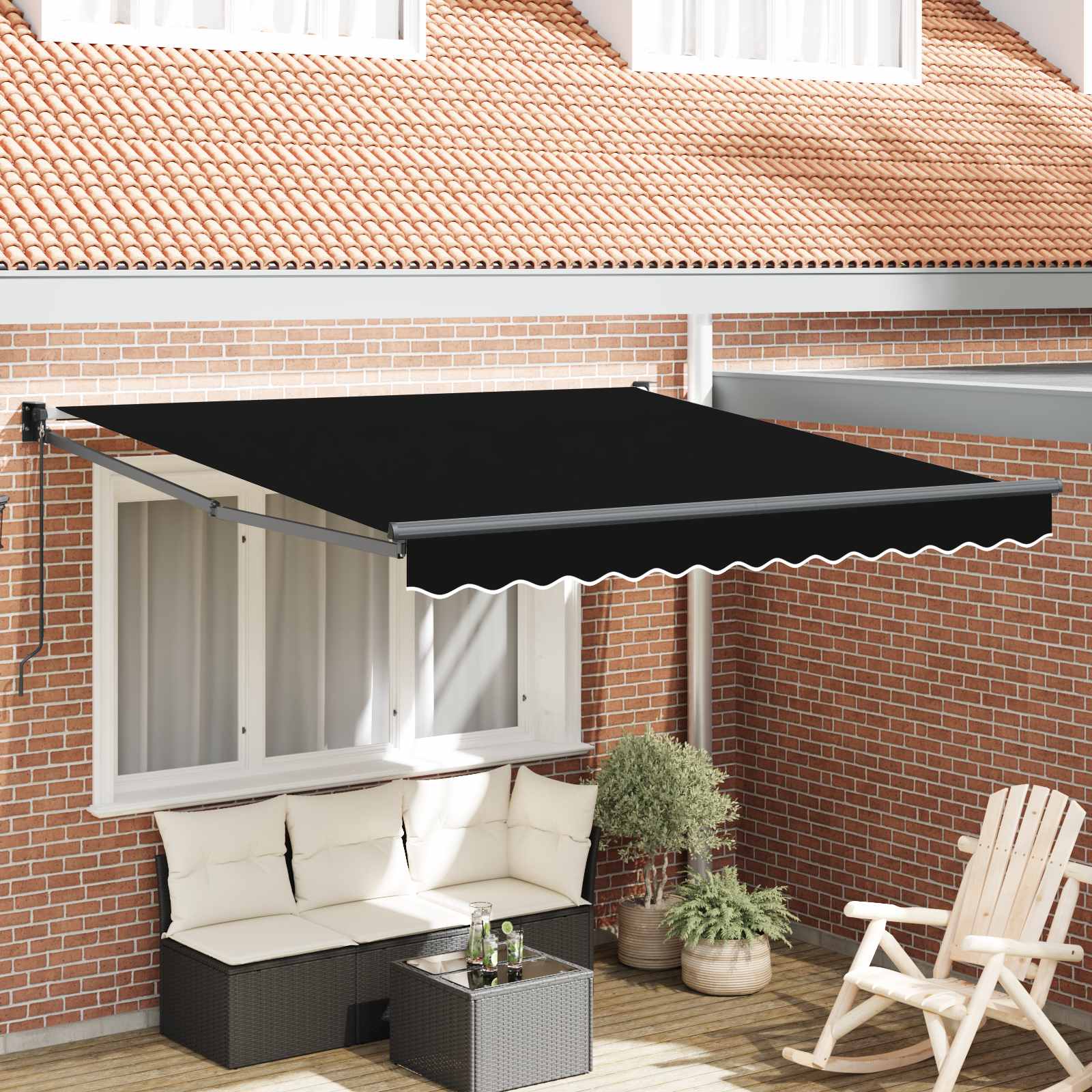 Kokkuvolditav varikatus Must 350 x 250 cm