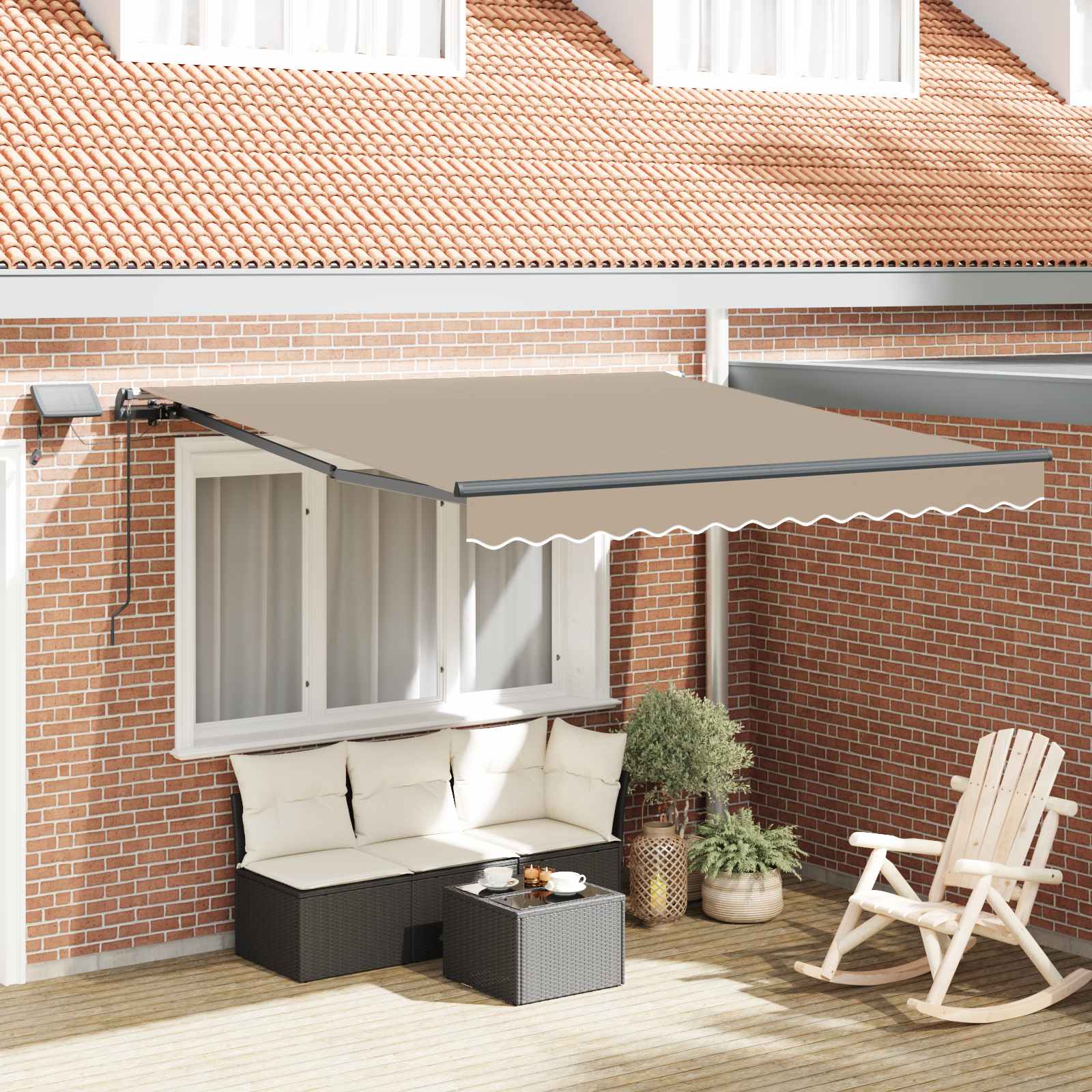 Kokkuvolditav varikatus Valge 350 x 250 cm Kangas ja alumiinium