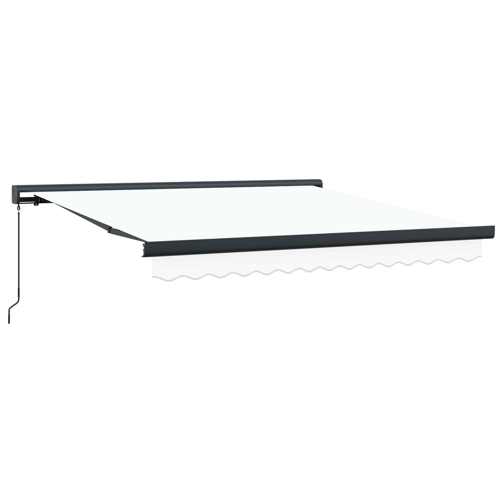 Kokkuvolditav varikatus Valge 350 x 250 cm Kangas ja alumiinium