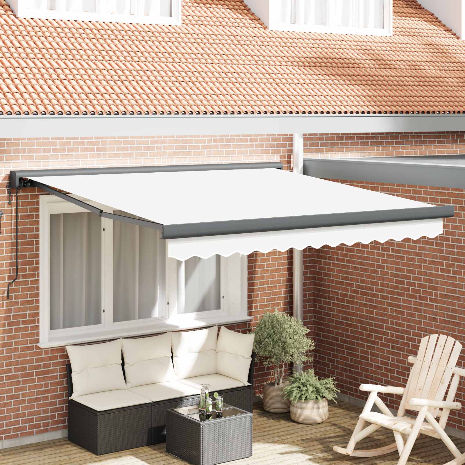 Kokkuvolditav varikatus Valge 350 x 250 x 165 cm