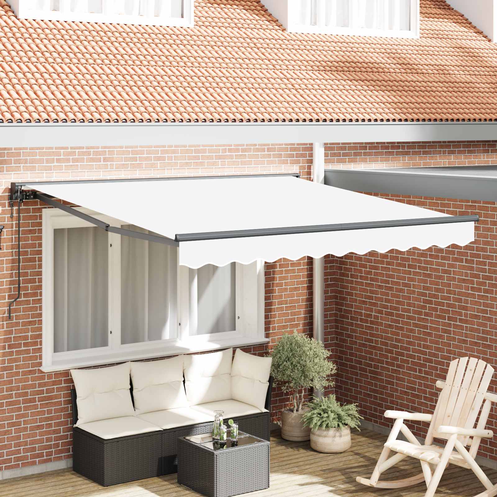 Kailastud raam Valge 350 x 250 cm Polüester PU-kattega