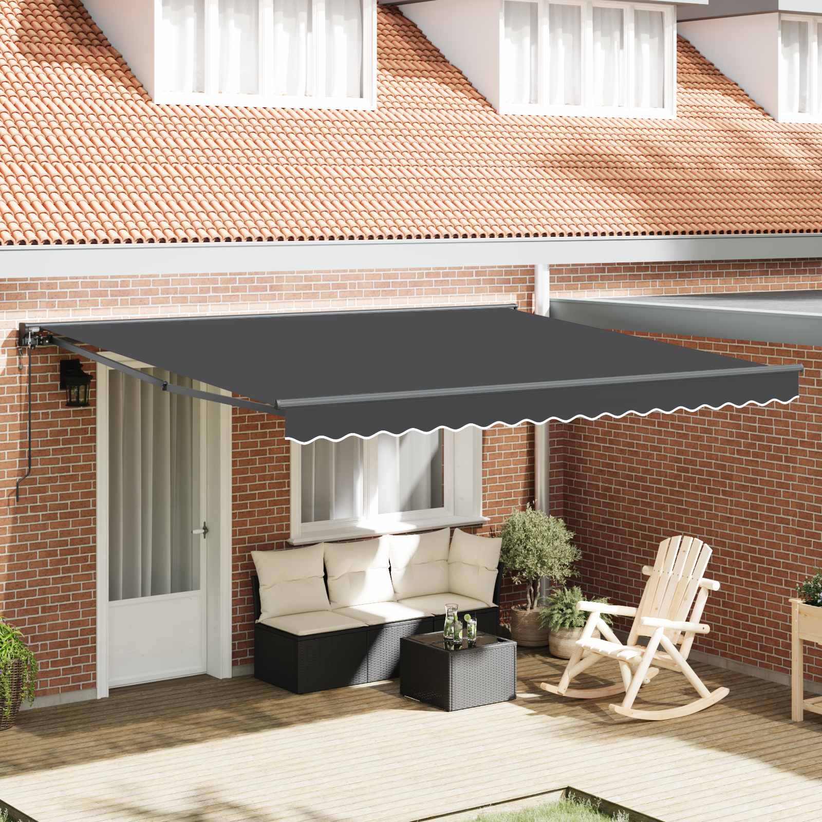 Kailastud raam Antratsiit 400 × 300 cm Polüester PU-kattega