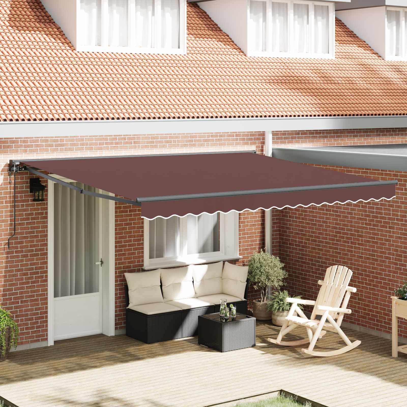 Kailastud raam Pruun 400 × 300 cm Polüester PU-kattega