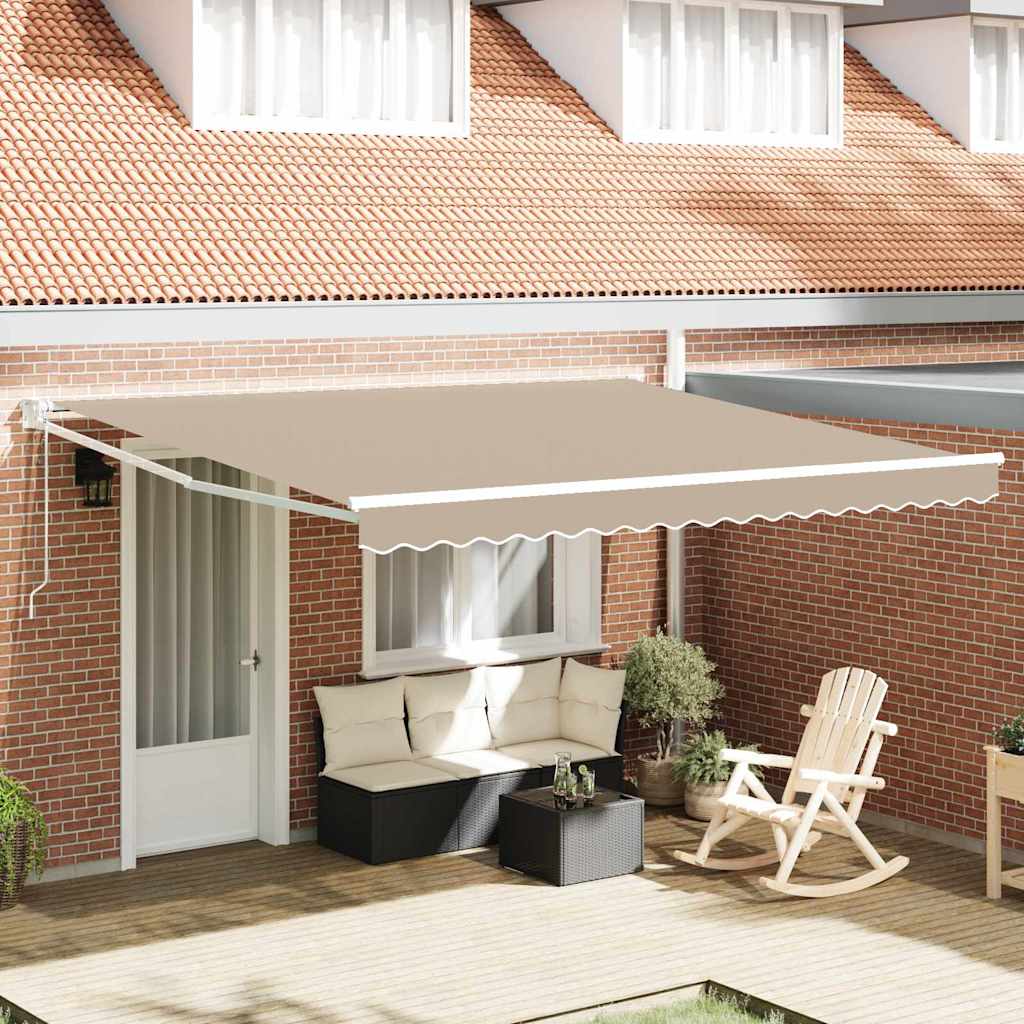 Kokkuvolditav varikatus Beež 400 × 300 cm Polüester ja metall