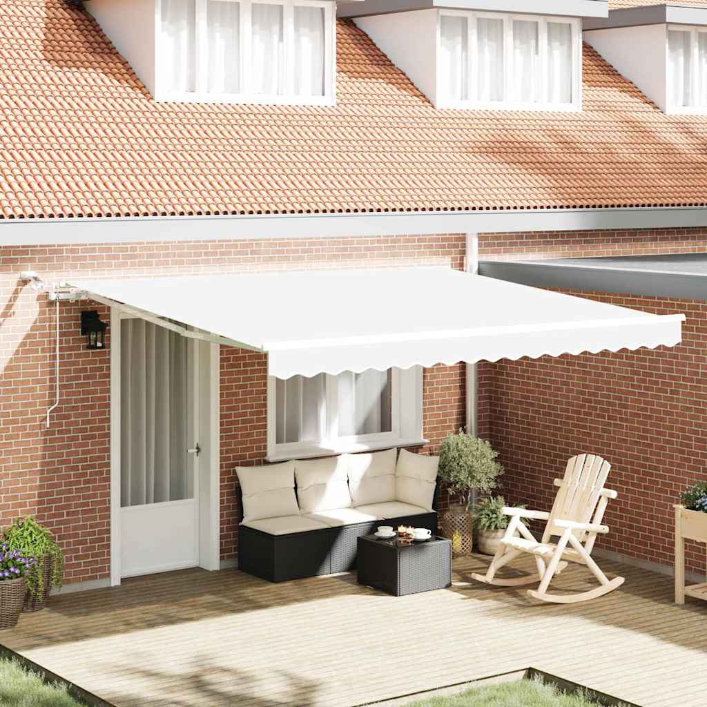Kokkuvolditav varikatus Valge 400 × 350 cm Polüester