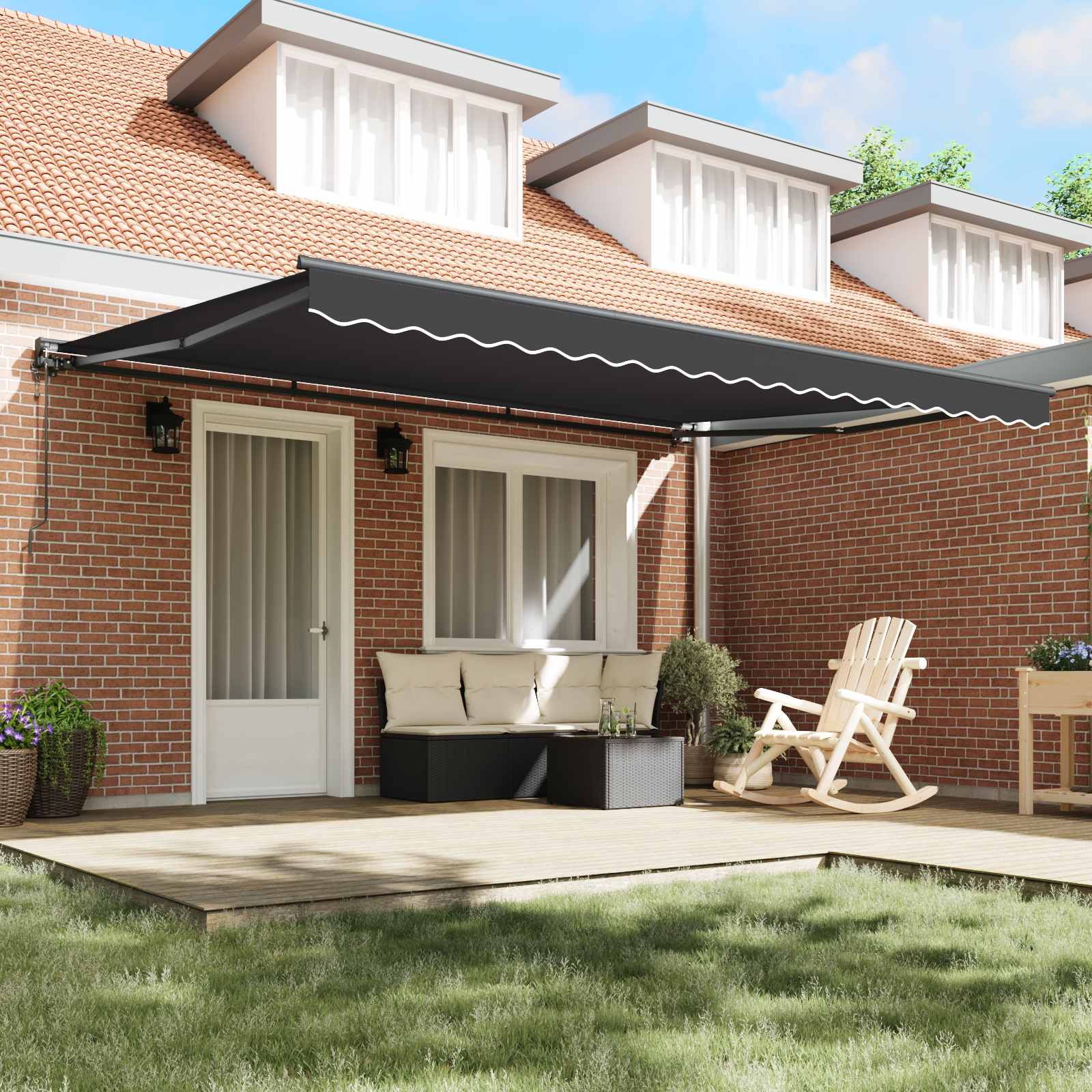 Kailastud raam Antratsiit 450 × 300 cm Polüester PU-kattega