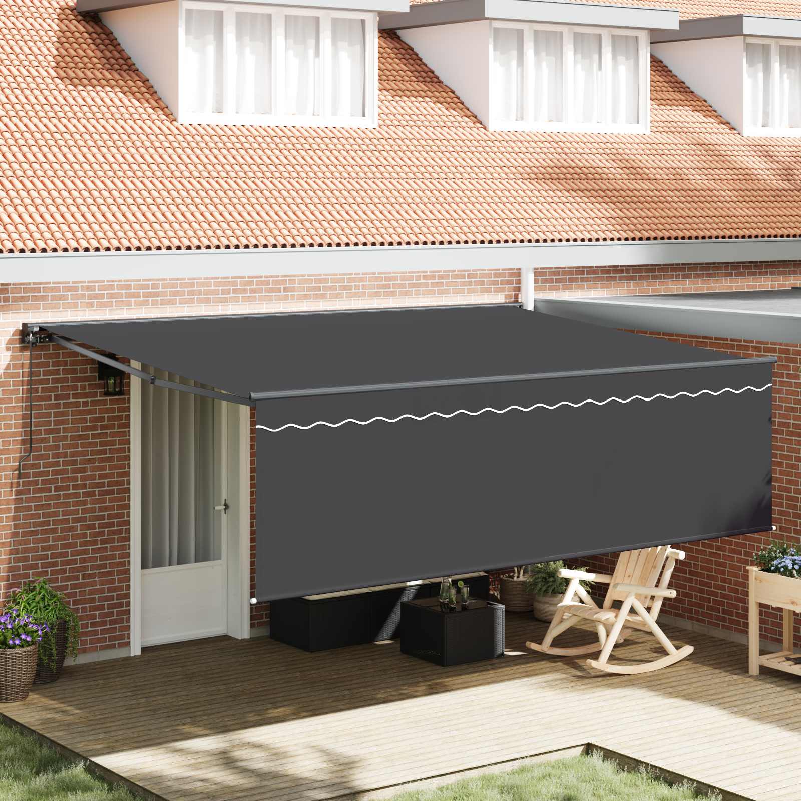 Kokkuvolditav varikatus Antratsiit 450 × 300 cm