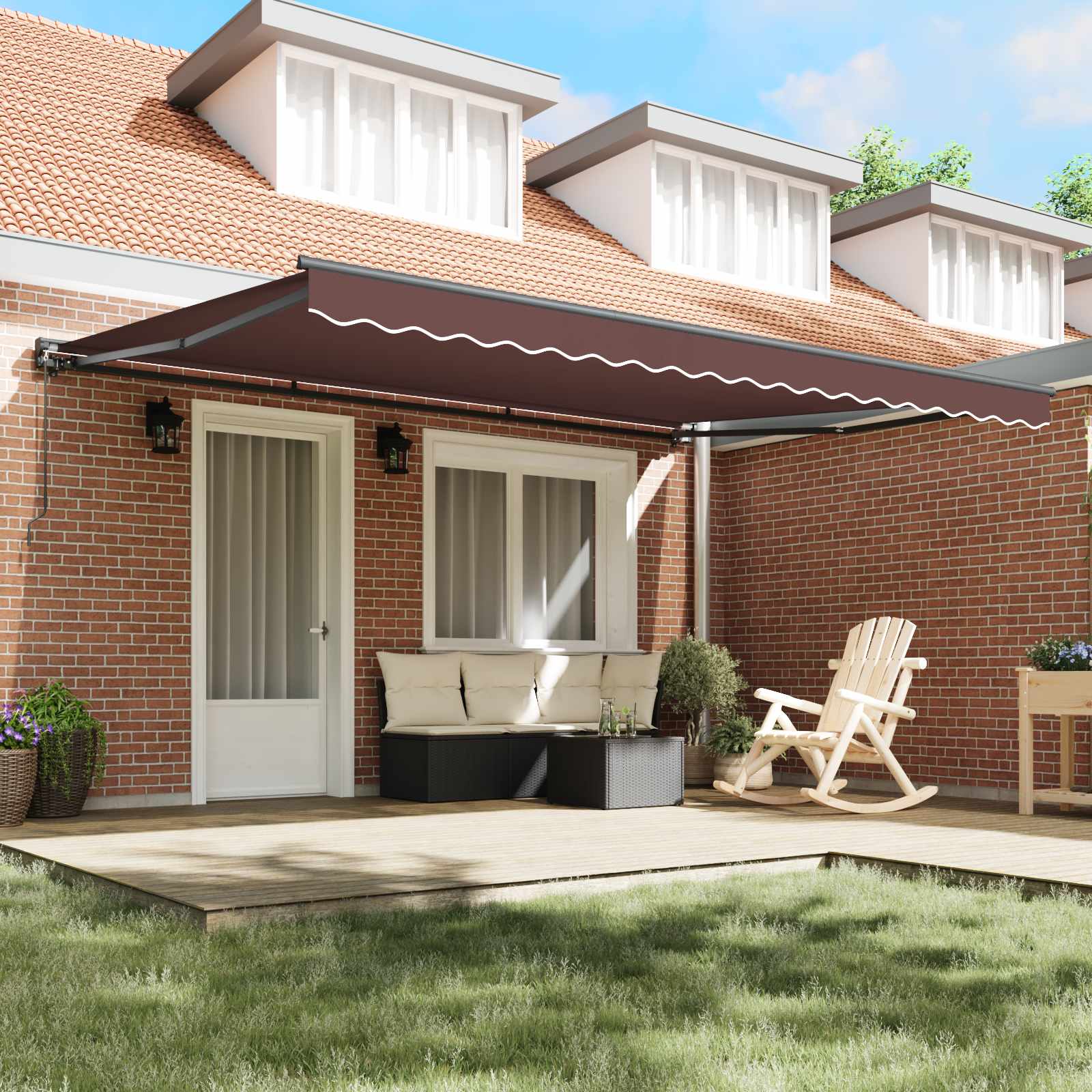 Kailastud raam Pruun 450 × 300 cm Polüester PU-kattega