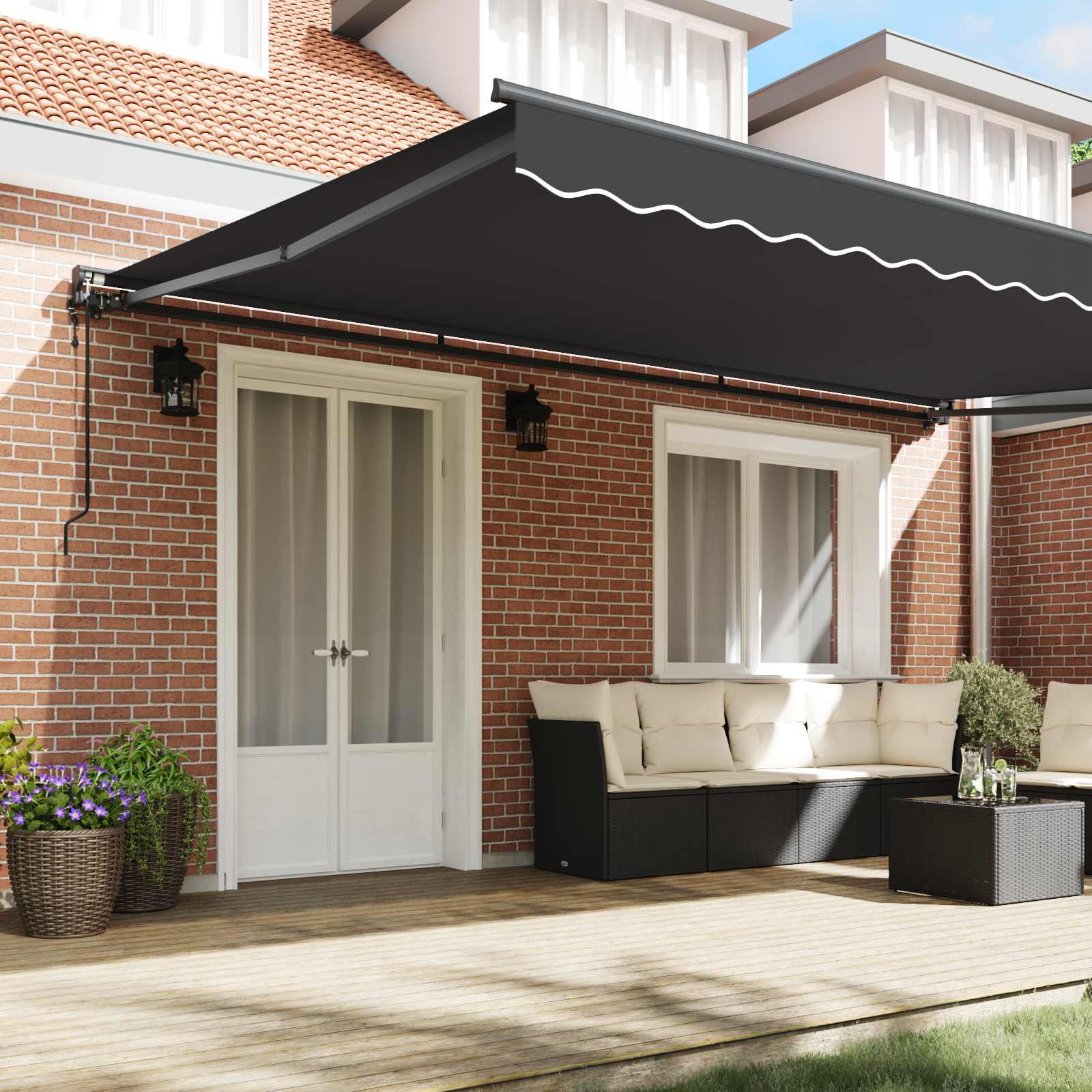 Kailastud raam Antratsiit 500 × 300 cm Polüester PU-kattega