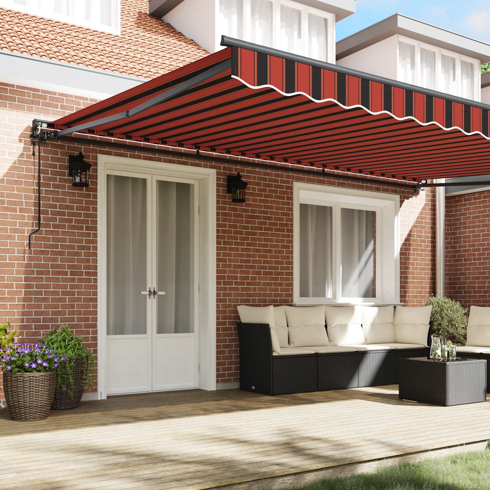 Kailastud raam Oranž ja Must 500 × 300 cm Polüester PU-kattega