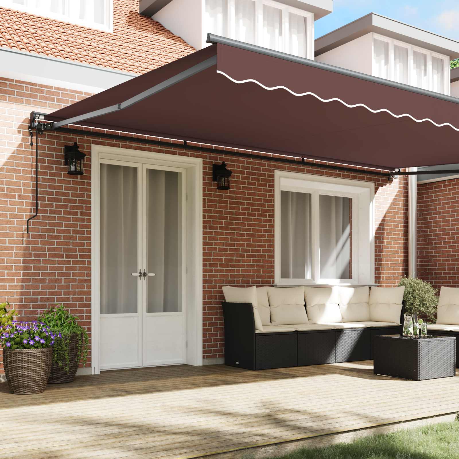 Kailastud raam Pruun 500 × 300 cm Polüester PU-kattega