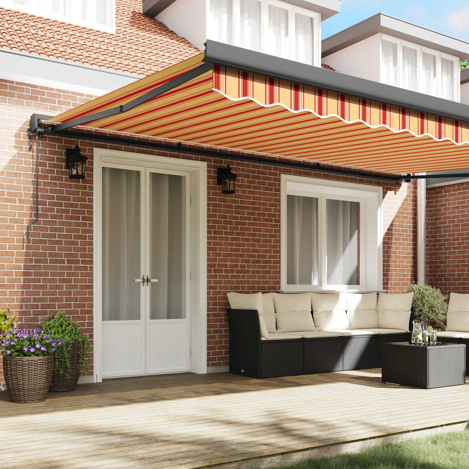 Kokkuvolditav varikatus Kollane ja oranž 500 x 300 x 165 cm