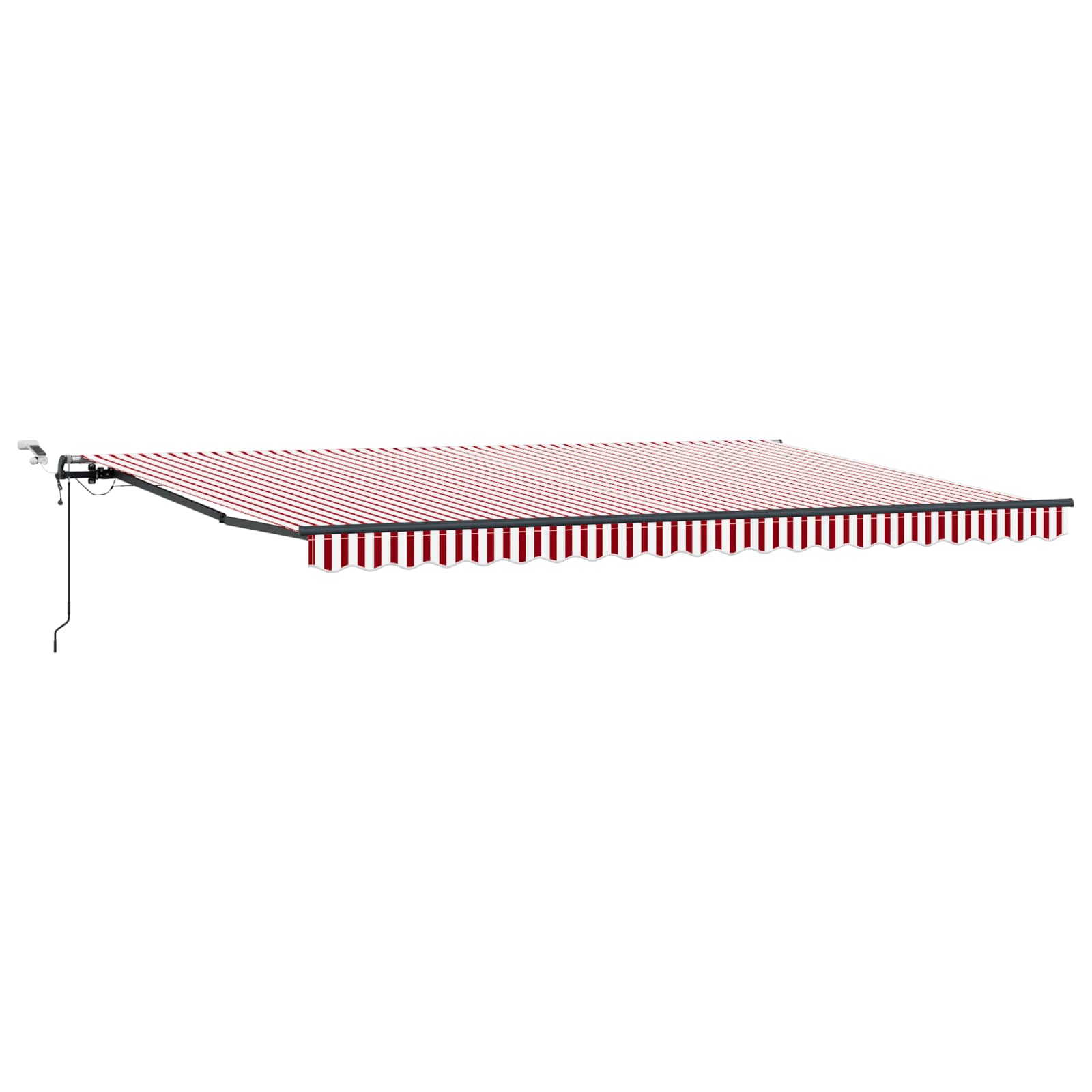 Kokkuvolditav varikatus Punane ja valge 500 × 300 cm Polüester