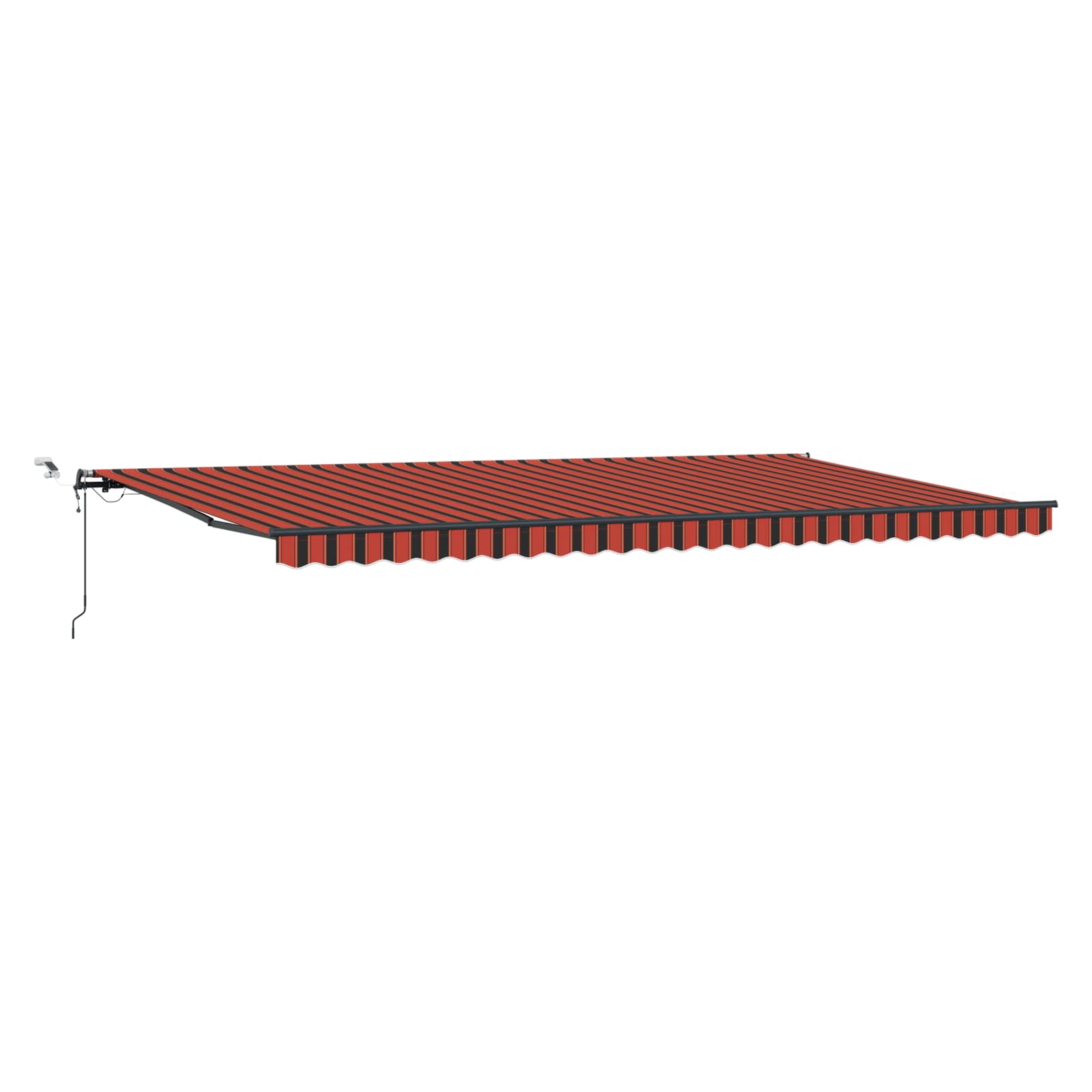 Kokkuvolditav varikatus oranž ja pruun 600 × 300 cm Polüester