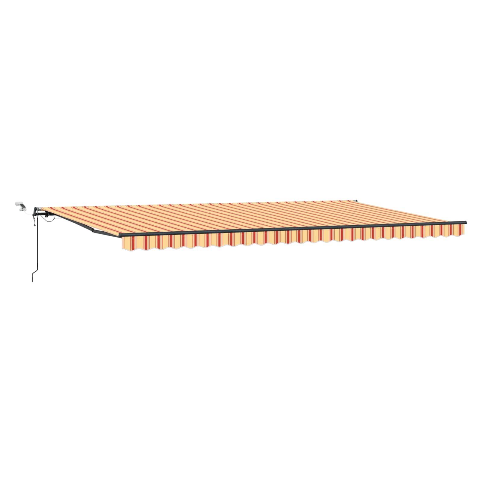 Kokkuvolditav varikatus Kollane ja oranž 600 × 300 cm Polüester