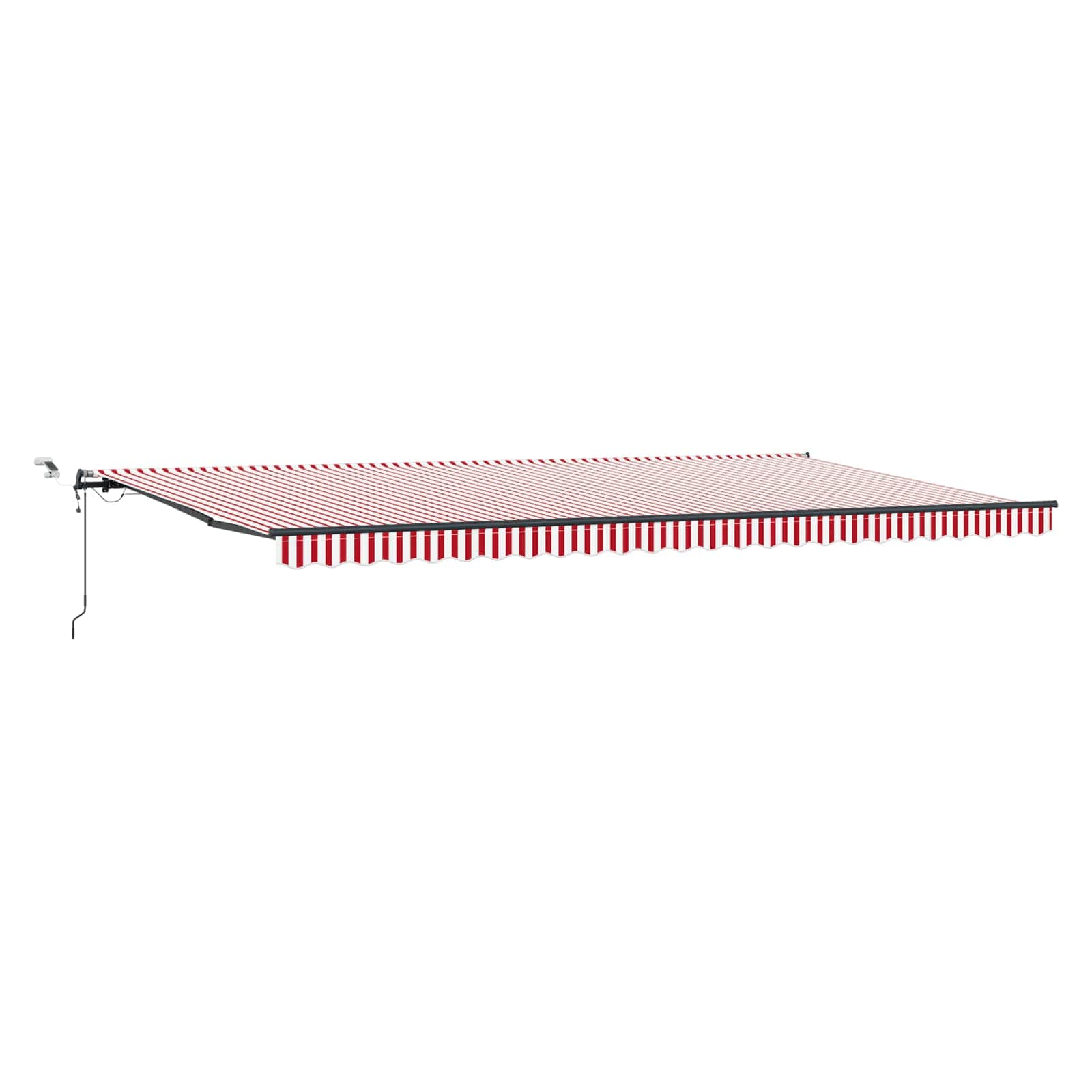 Kokkuvolditav varikatus Punane ja valge 600 × 300 cm Polüester