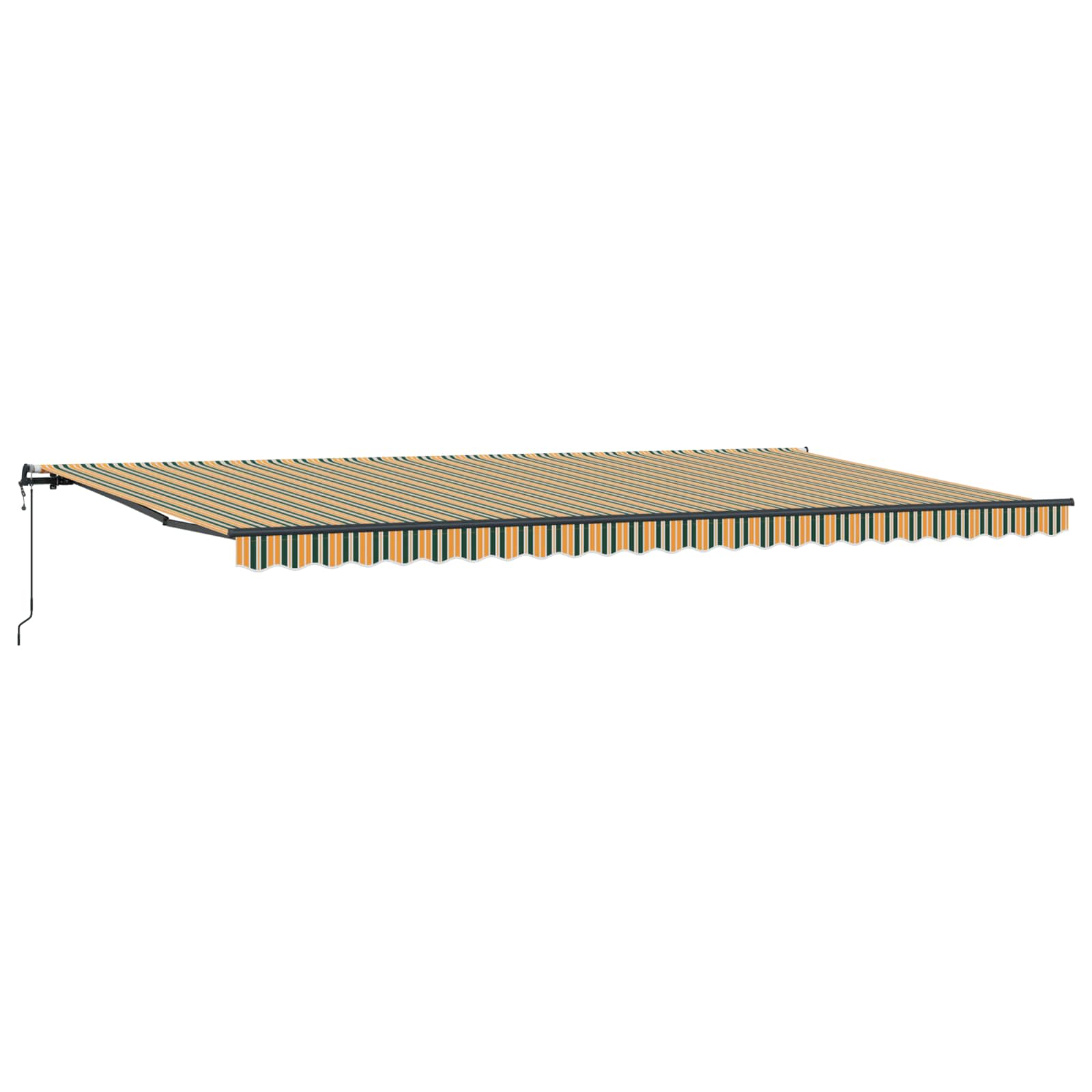 Kokkuvolditav varikatus Roheline ja kollane 600 × 300 cm