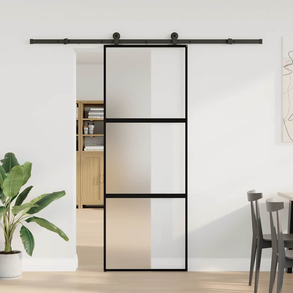 Lükanduks koos riistvara komplektiga 76x205 cm karastatud klaas