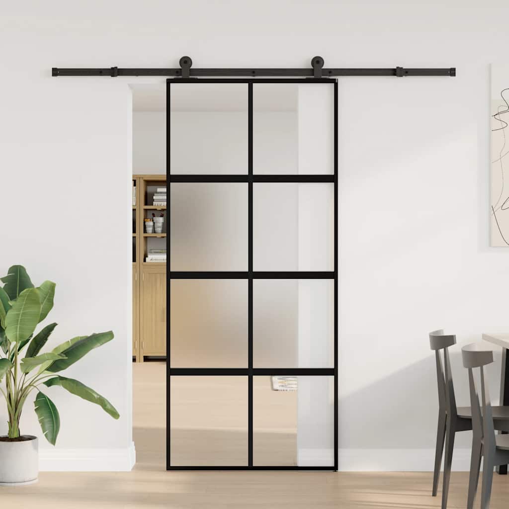 Lükanduks riistvarakomplektiga 90x205 cm karastatud klaas