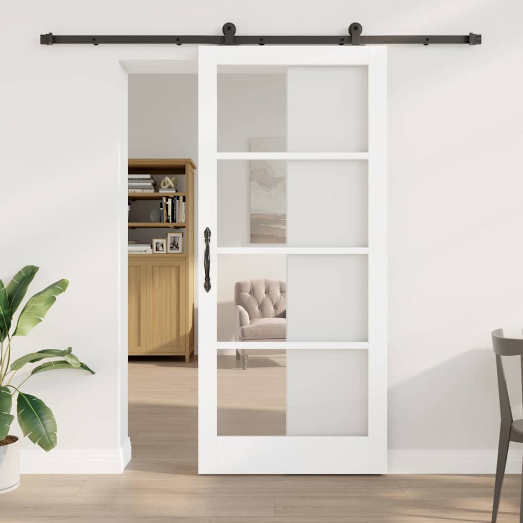 Libisev uks ORKDAL Valge 93 x 211 cm Soe männipuit ja klaas