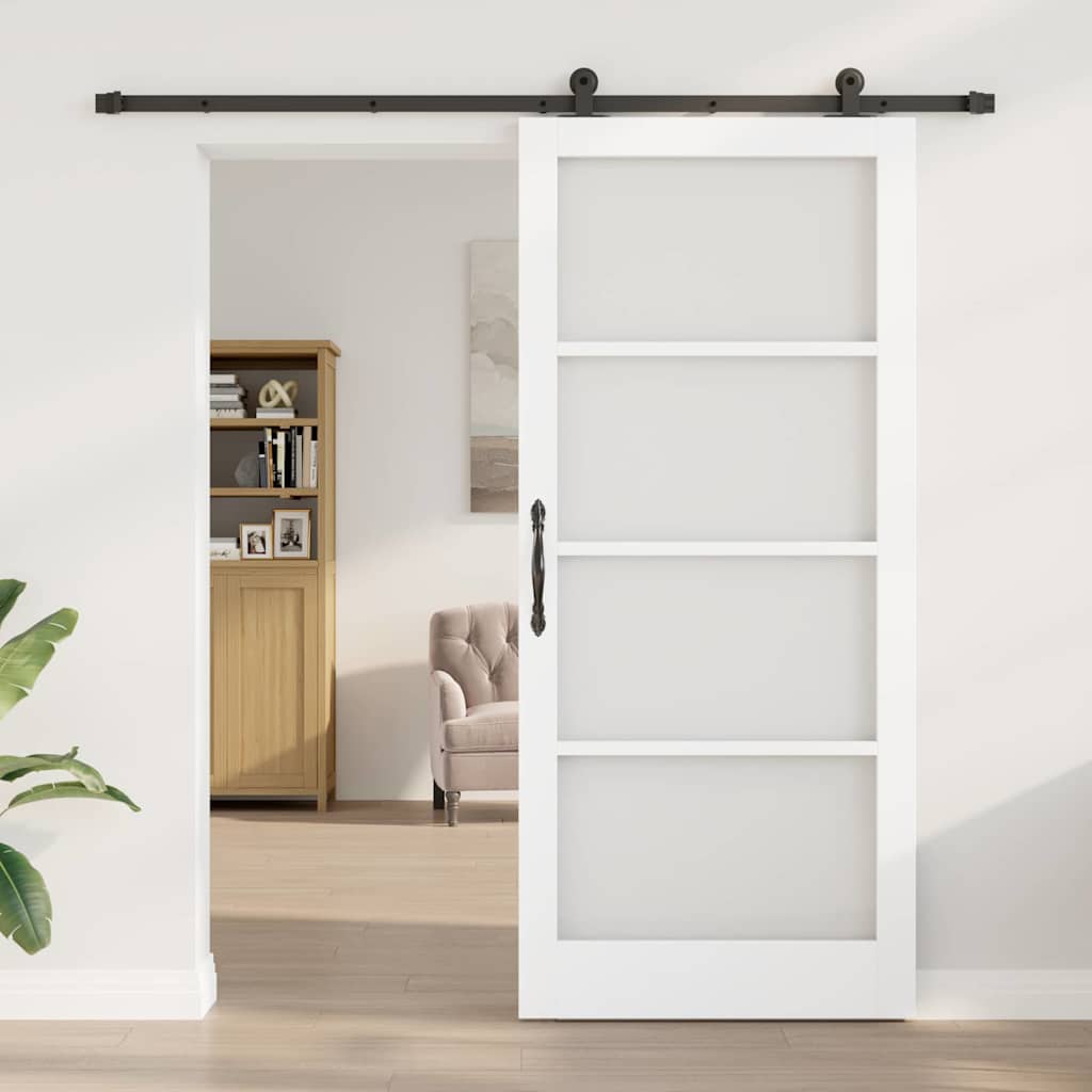 Libisev uks ORKDAL Valge 93 x 211 cm Soe männipuit ja klaas