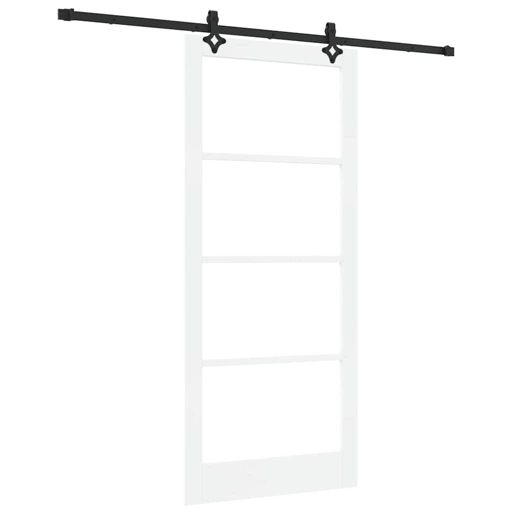 Libisev uks Valge 93 x 211 cm Soe männipuit ja klaas