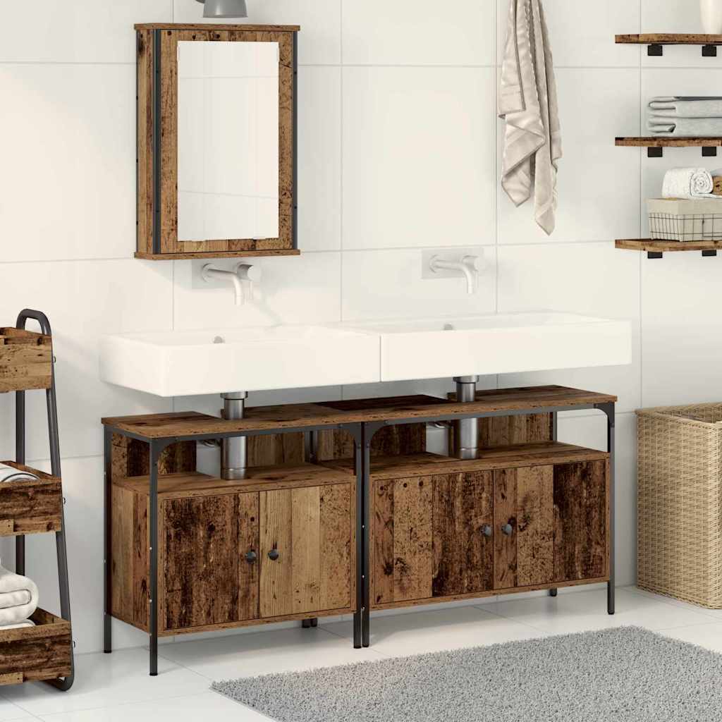Vannitoa valamud 3 tk Pruun 80 x 30 x 60 cm Tehispuit