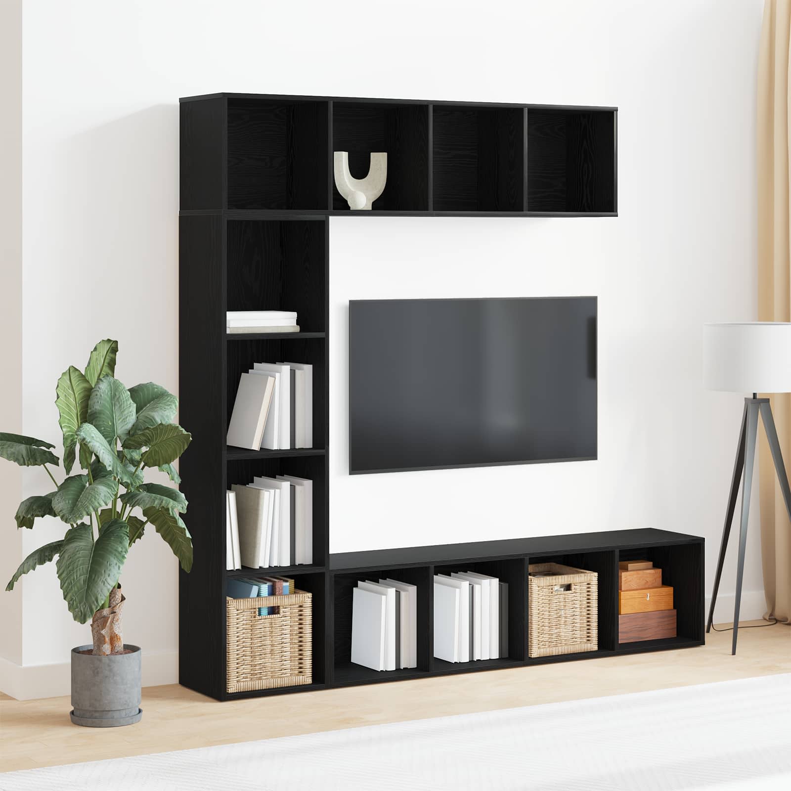 Raamatukapp 12 tasandit 3 tk 36 x 30 x 143 cm Tehispuit