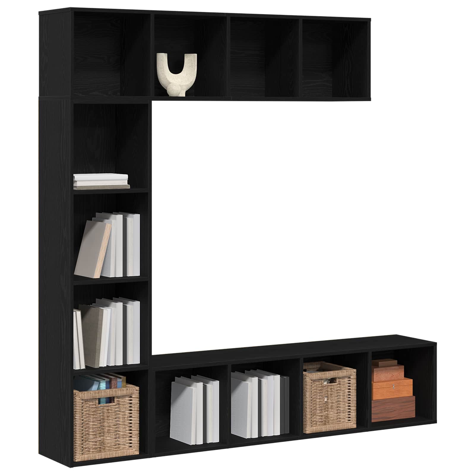 Raamatukapp 12 tasandit 3 tk 36 x 30 x 143 cm Tehispuit