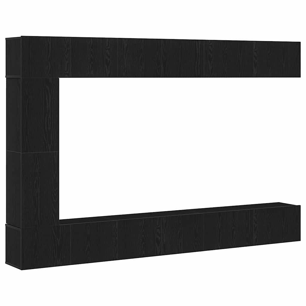 TV Cabinet Set 9 tk 30,5 x 30 x 110 cm Must tamm