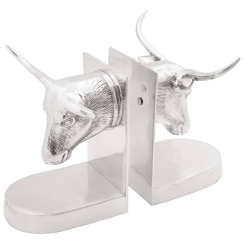 Raamatutoed 2 tk Hõbedane 21,5 x 15,5 x 20 cm Alumiinium