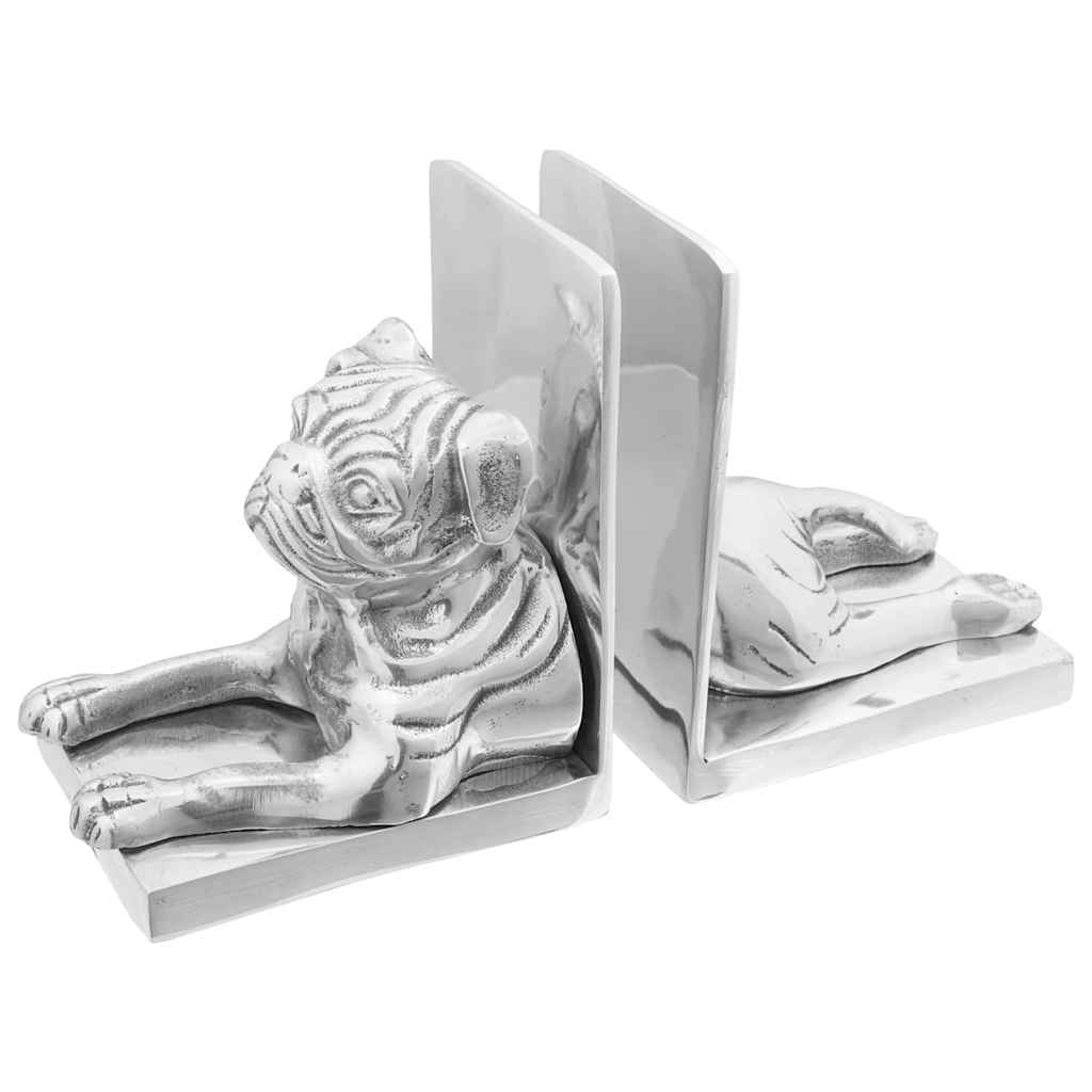 Raamatutoed 2 tk Hõbedane 12 x 15 x 18 cm Alumiinium