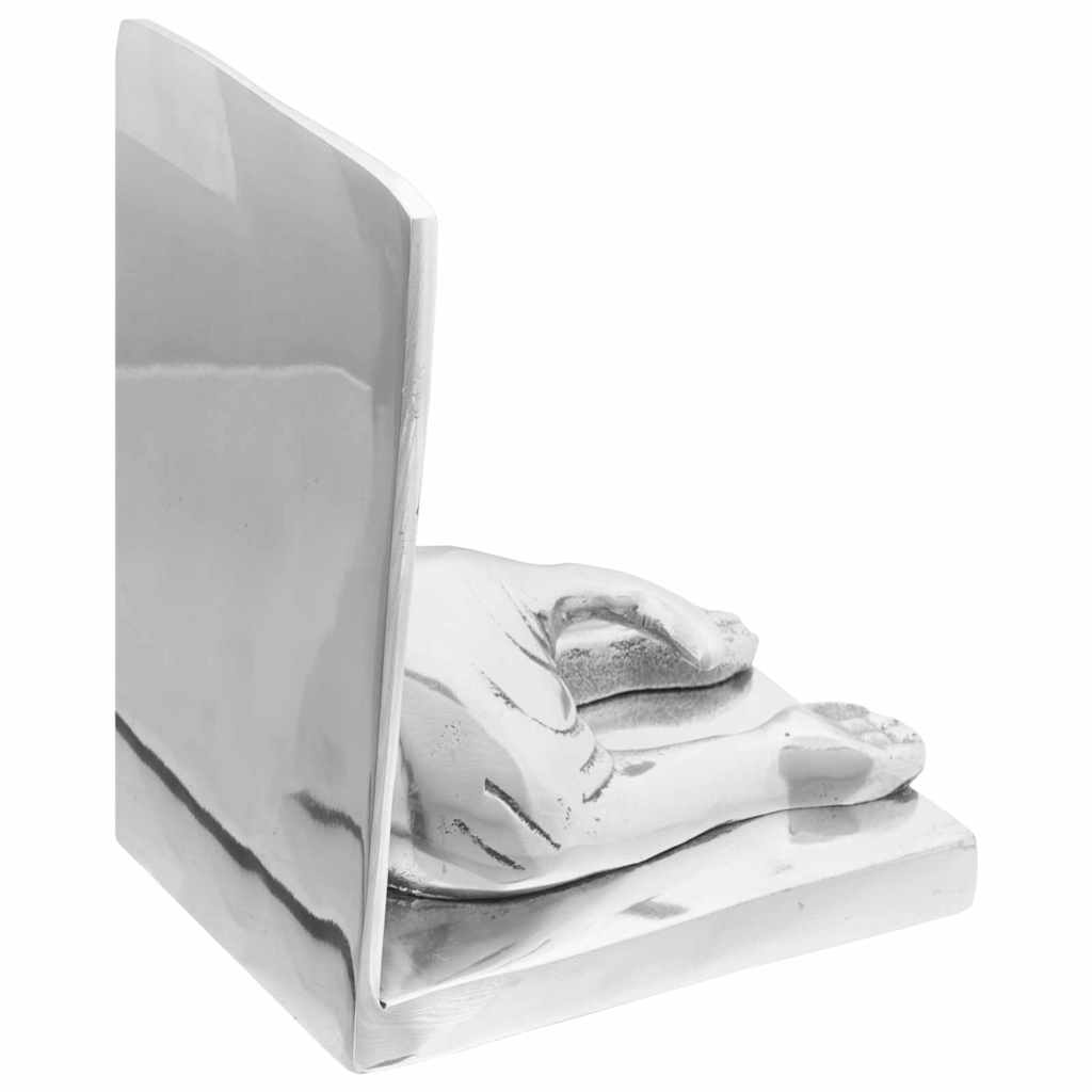 Raamatutoed 2 tk Hõbedane 12 x 15 x 18 cm Alumiinium
