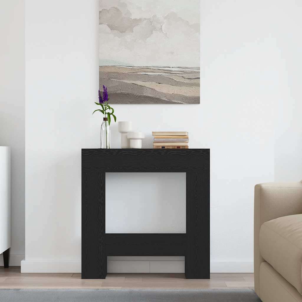 Kaminaümbrus must tamm 81x18x82 cm Engineered Wood