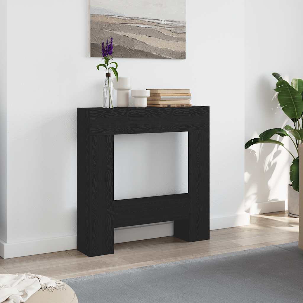 Kaminaümbrus must tamm 81x18x82 cm Engineered Wood