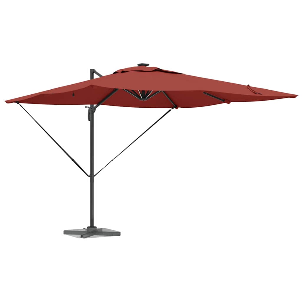 Päikesevari LED -ribatuledega Terrakota 286 x 284 x 270 cm