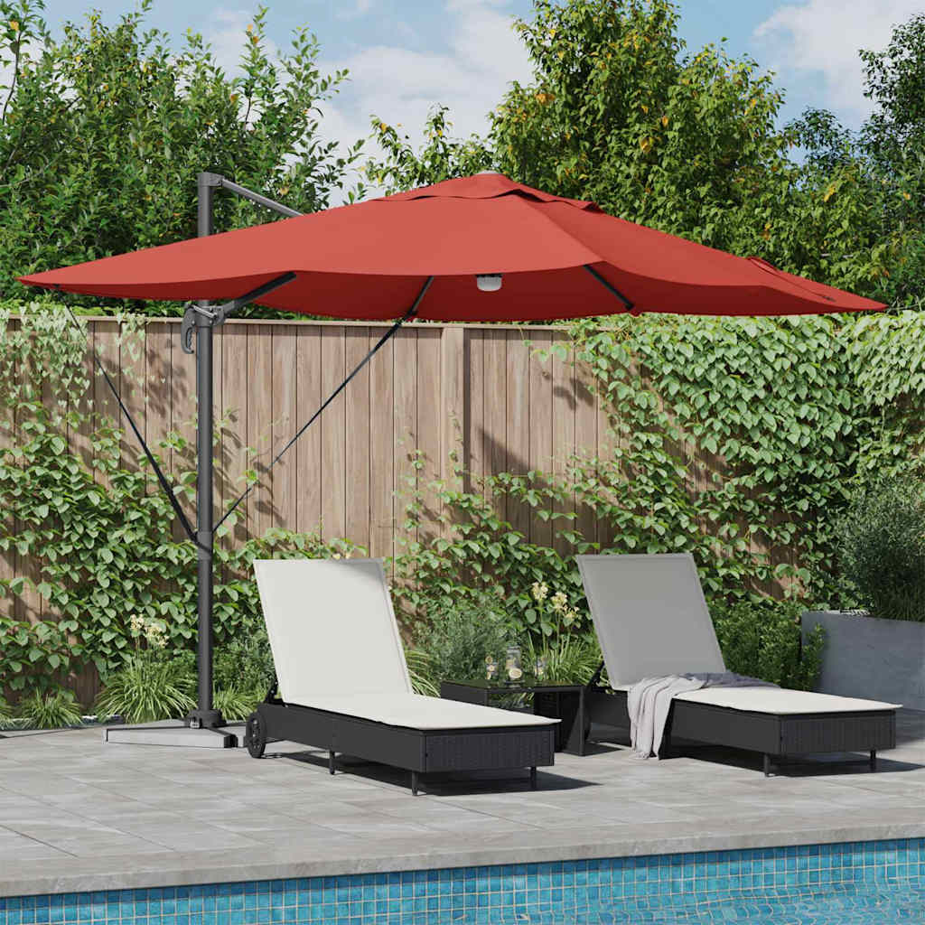 Päikesevari LED -ribatuledega Terrakota 351 x 250 x 253 cm