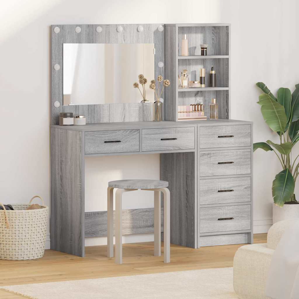 Riietumislaud 2 tk Helehall 78.5 x 41 x 135 cm Tehispuit