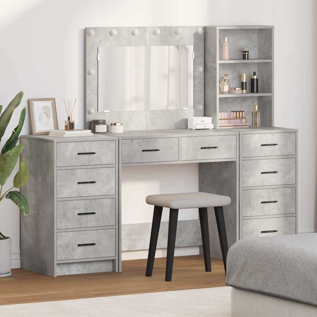 Riietumislaud 3 tk Betoonhall 78,5 x 41 x 135 cm Tehispuit