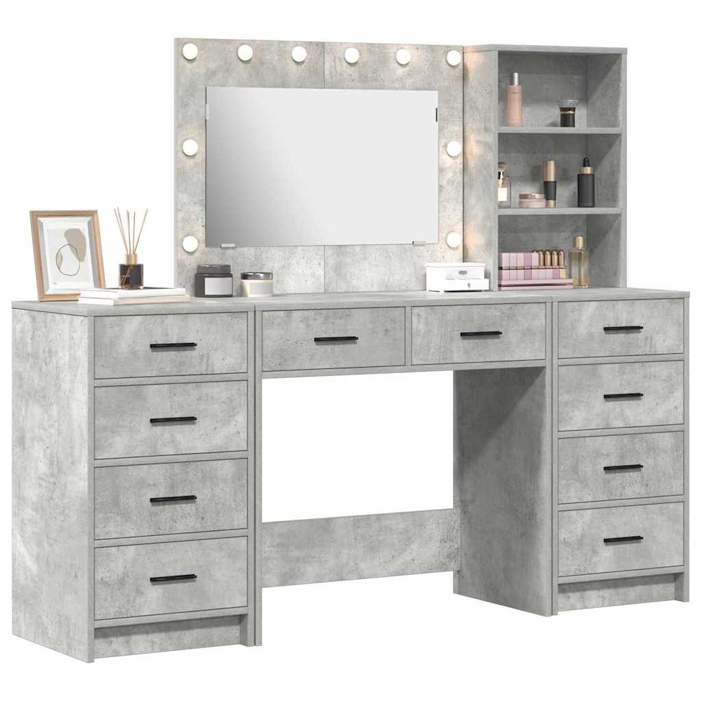 Riietumislaud 3 tk Betoonhall 78,5 x 41 x 135 cm Tehispuit