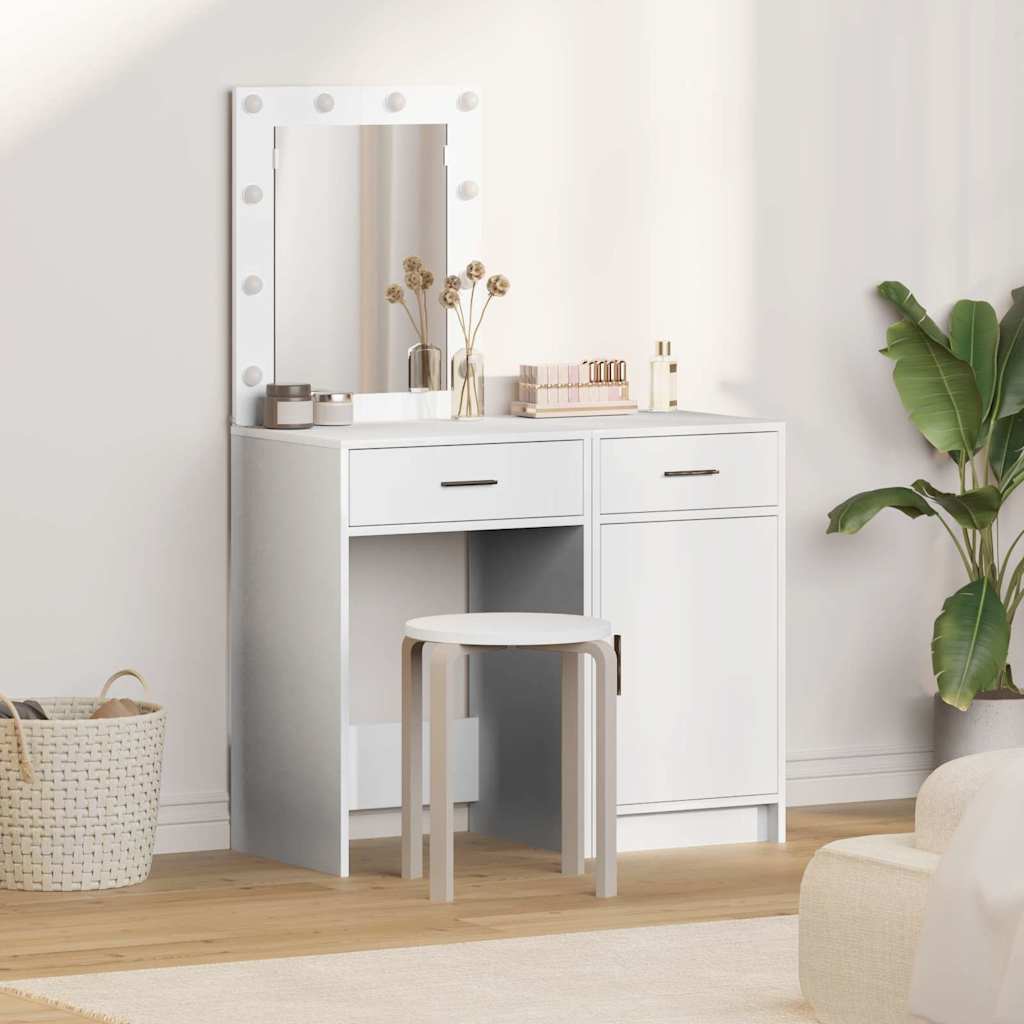 Riietumislaud 2 tk Valge 50 x 41 x 135 cm Tehispuit
