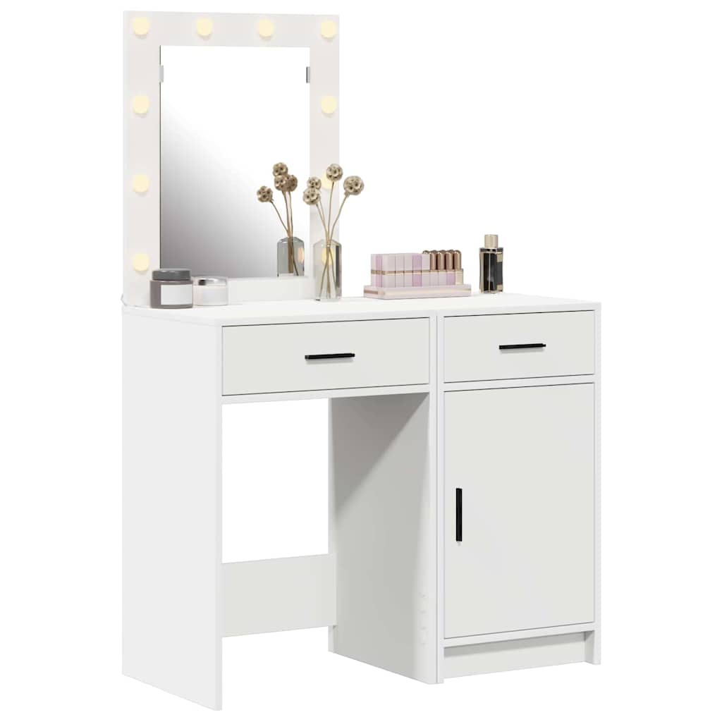 Riietumislaud 2 tk Valge 50 x 41 x 135 cm Tehispuit