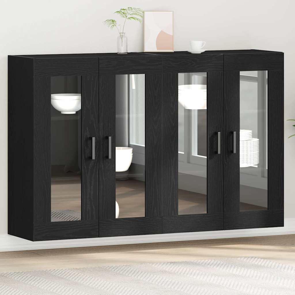 Seinakapid 2 tk Must tamm 69,5 x 34 x 90 cm Tehispuit