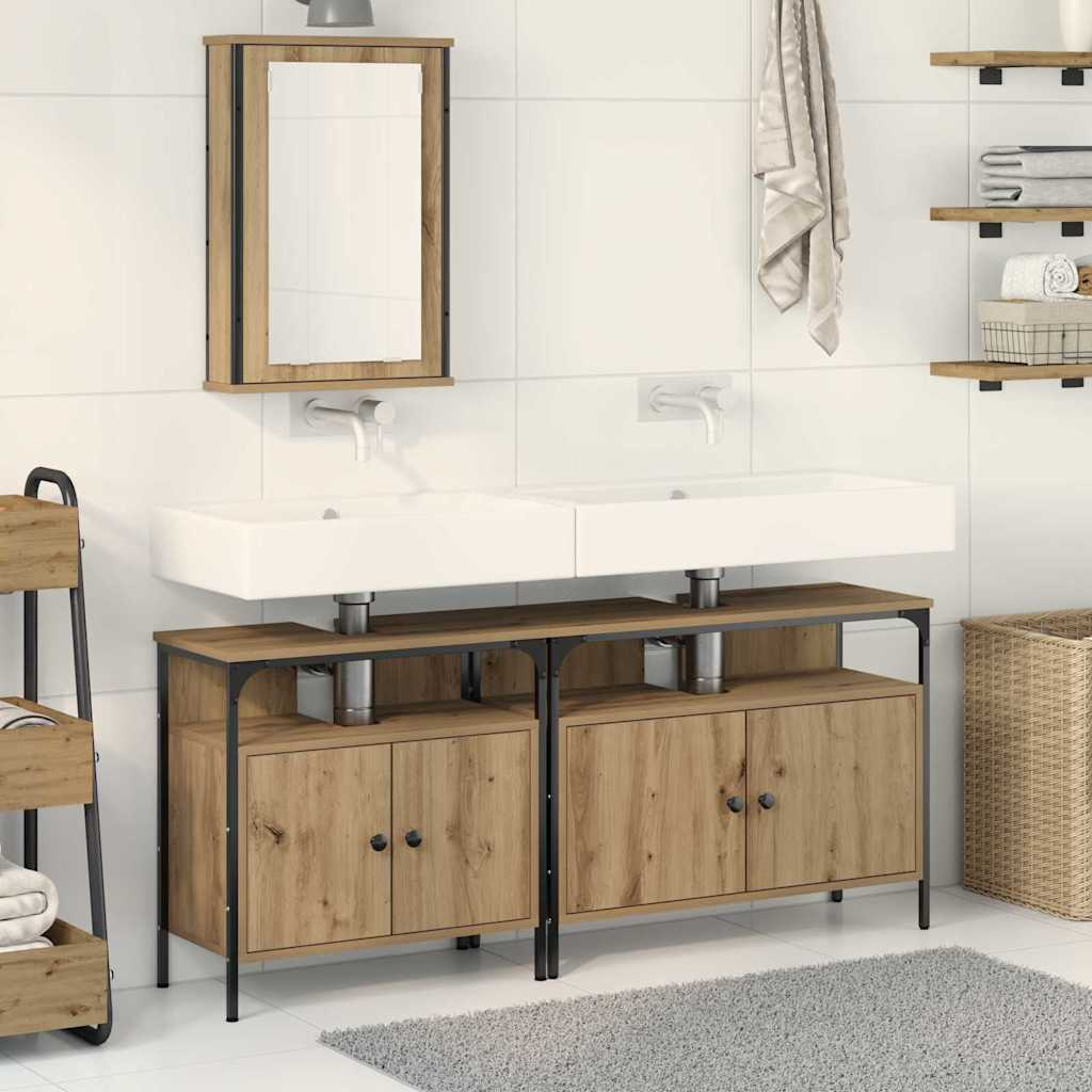 Vannitoa valamud 3 tk Pruun 80 x 30 x 60 cm Tehispuit