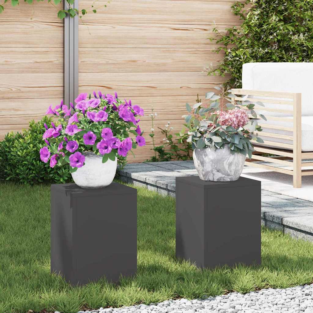 Taimede alus 2 tk Must 24 x 24 x 35 cm Külmvalmistatud teras