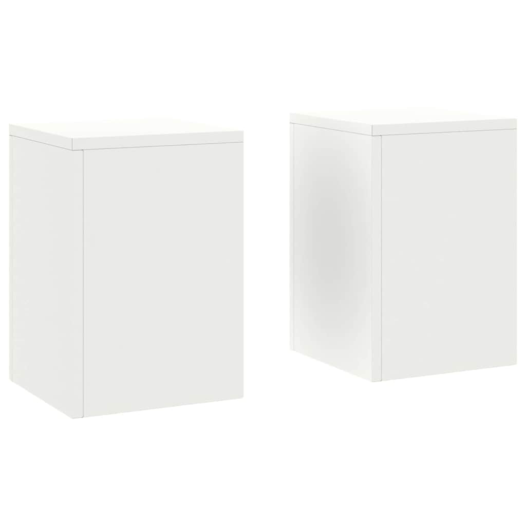 Taimede alus 2 tk Valge 24 x 24 x 35 cm Külmvalmistatud teras