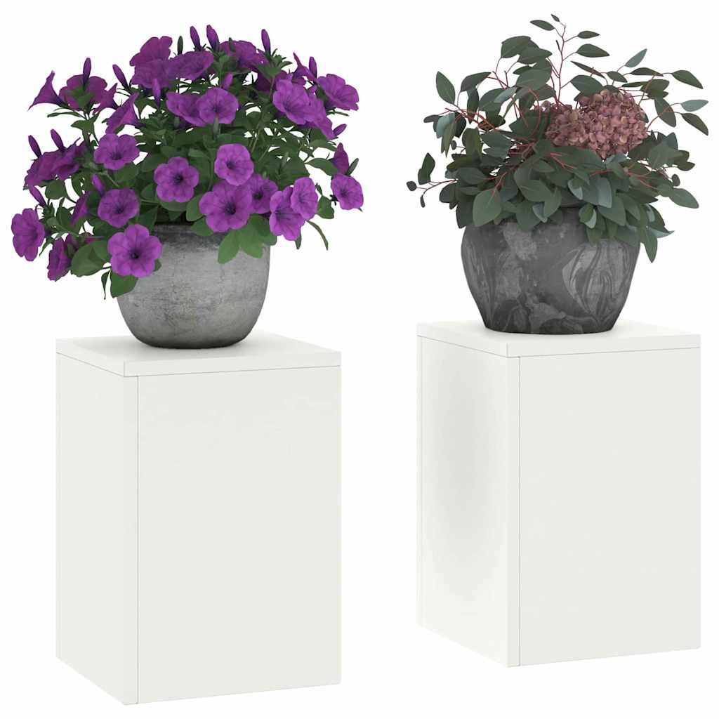 Taimede alus 2 tk Valge 24 x 24 x 35 cm Külmvalmistatud teras
